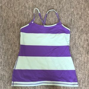 Lulu stripe tank w built in bra. Like new